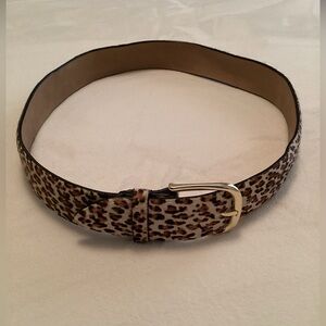 Talbots Leopard Print Women's Belt calf hair 38.5” size small